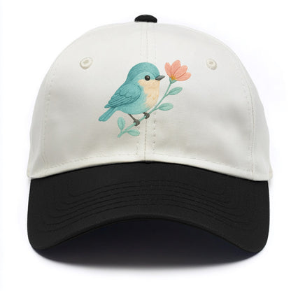 Aqua Chickadee - Two Tone Cap - Black