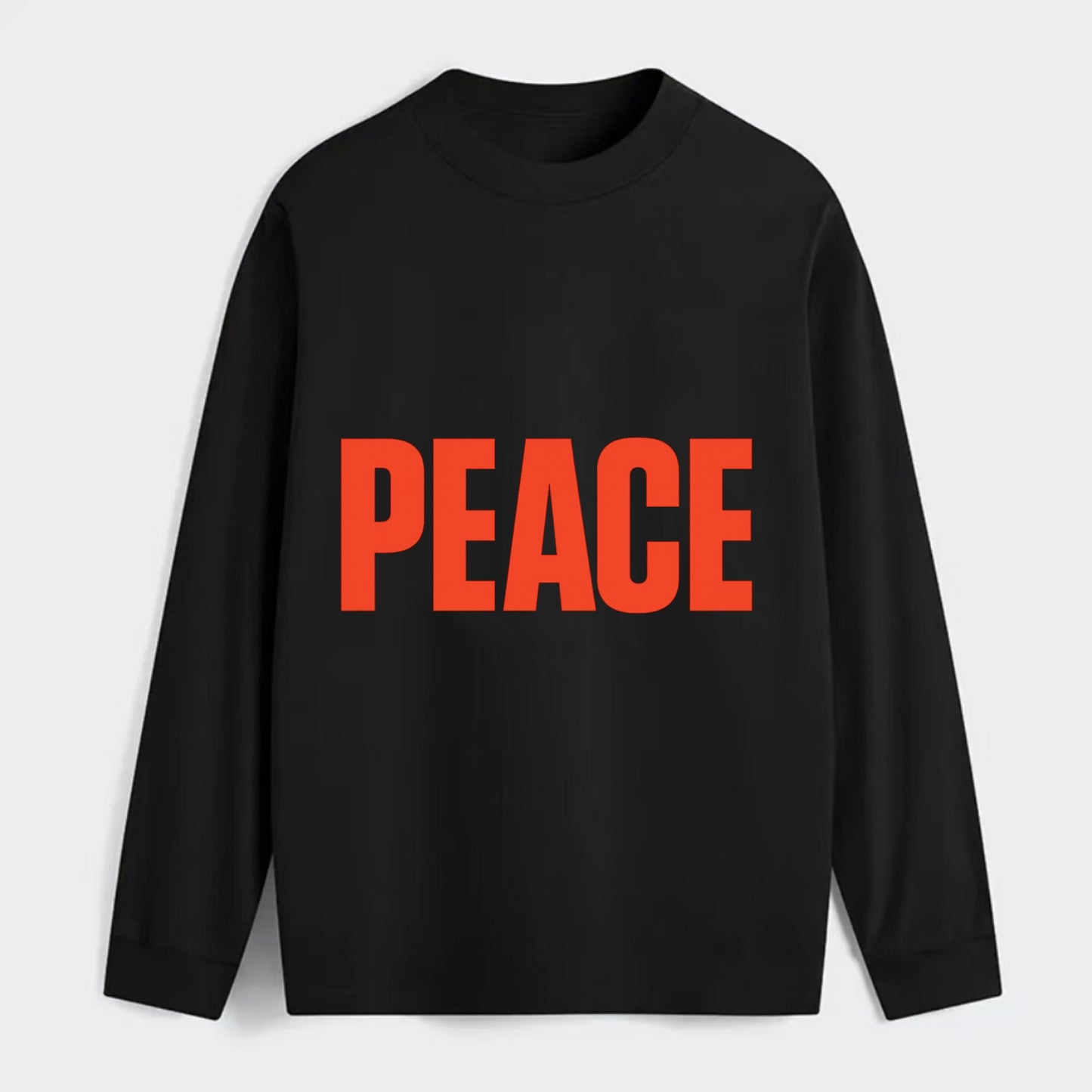 Bold typography design - "PEACE" - inner calm, tranquility, serenity - Classic Long Sleeve Shirt - Black