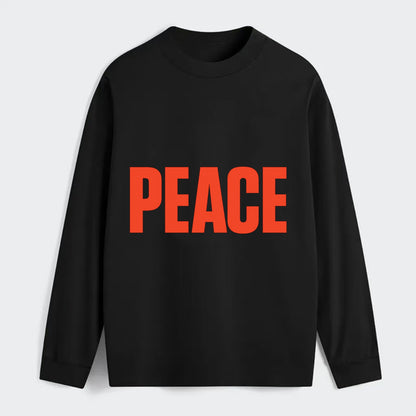 Bold typography design - "PEACE" - inner calm, tranquility, serenity - Classic Long Sleeve Shirt - Black