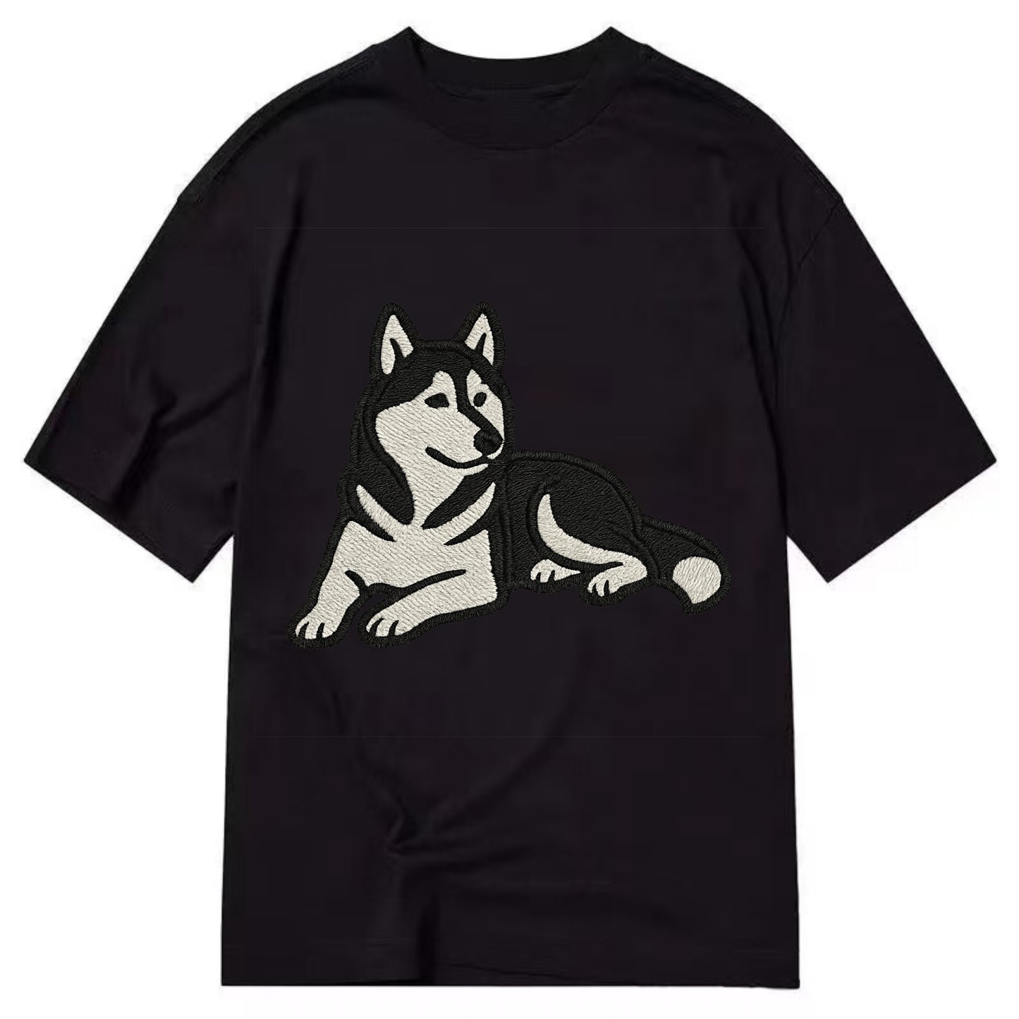 Siberian Husky - Black and white relaxed Classic T-shirt - Black