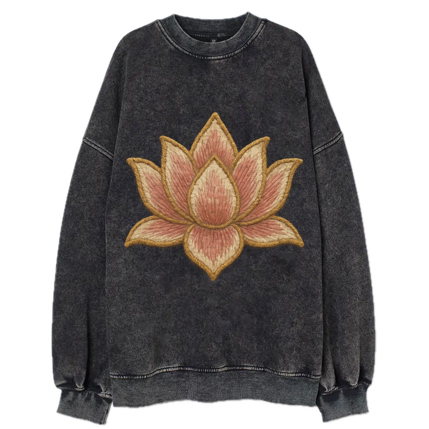 Lotus Flower - Vintage Sweatshirt - Black