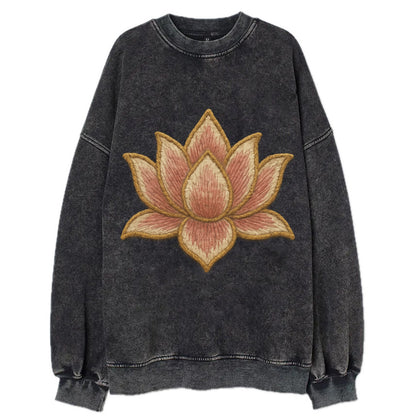 Lotus Flower - Vintage Sweatshirt - Black