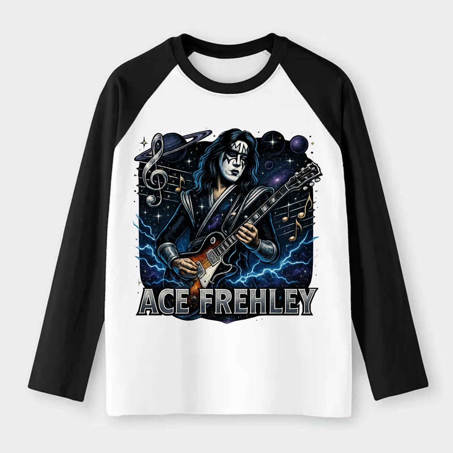 Ace Musical Cosmos - Raglan Long Sleeve T-Shirt - Black