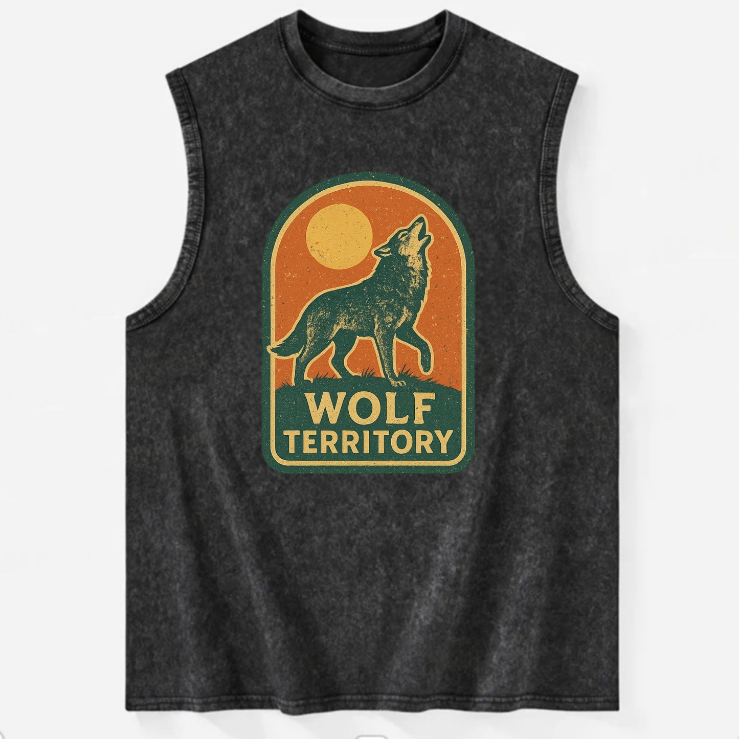 Wolf Territory Marking  - Vintage Washed Tank - Black