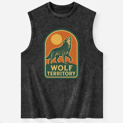 Wolf Territory Marking  - Vintage Washed Tank - Black