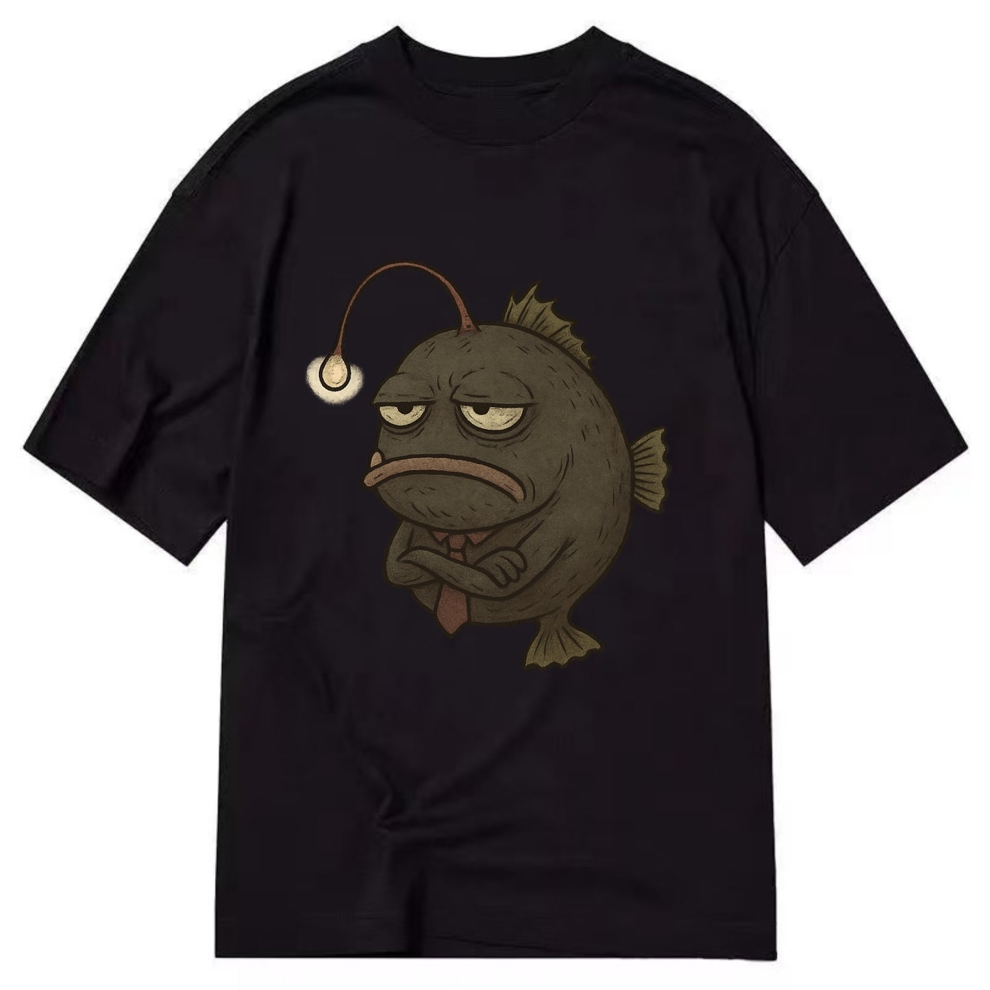 THE ANGLERFISH LURES DISAPPOINTMENT | Dark gray anglerfish with dim light - Classic T-shirt - Black