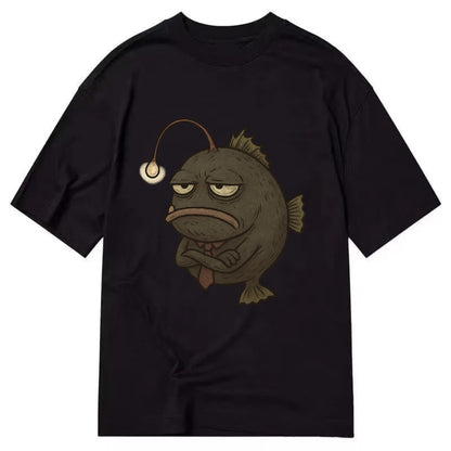 THE ANGLERFISH LURES DISAPPOINTMENT | Dark gray anglerfish with dim light - Classic T-shirt - Black