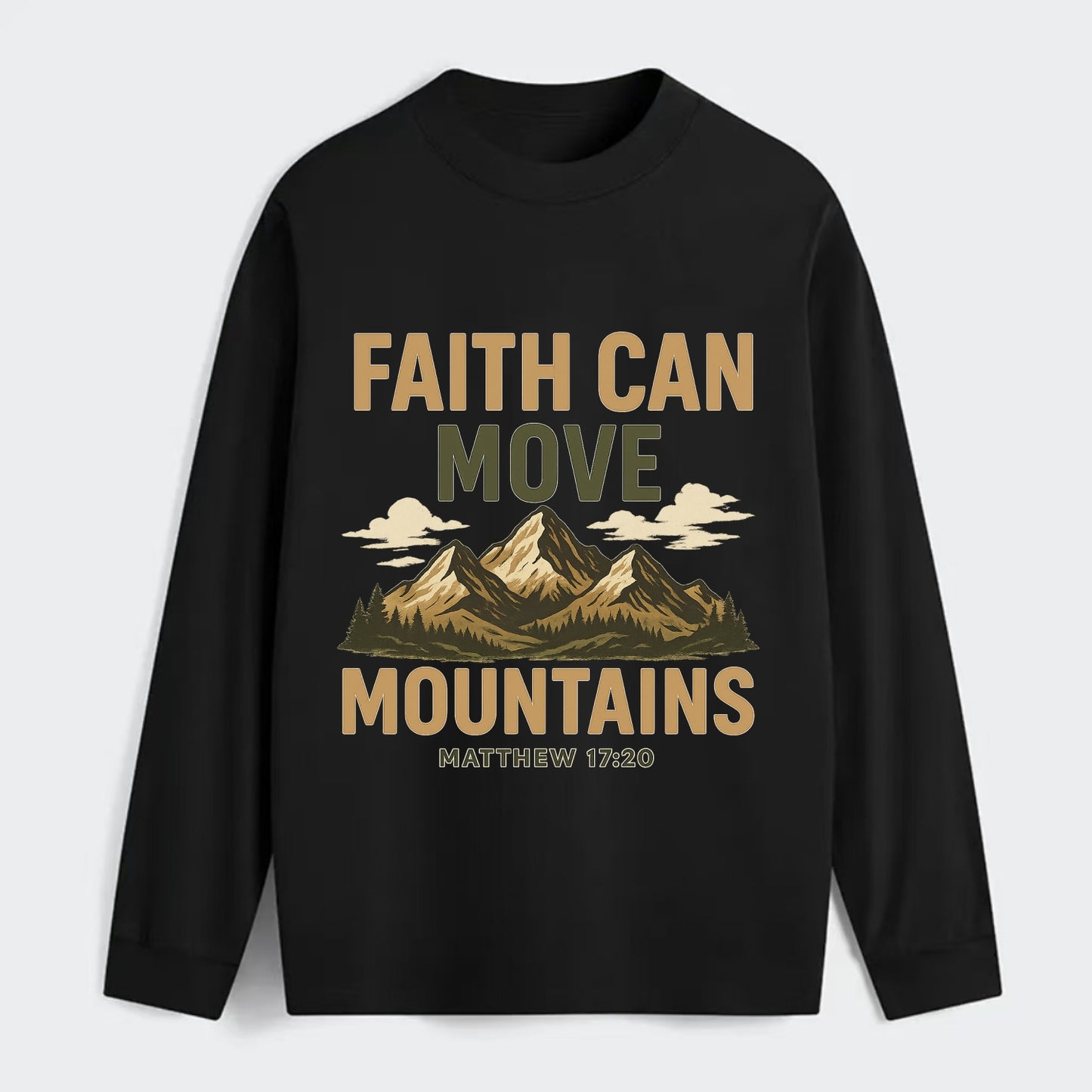 Matthew 17:20 Mountains - Classic Long Sleeve Shirt - Black