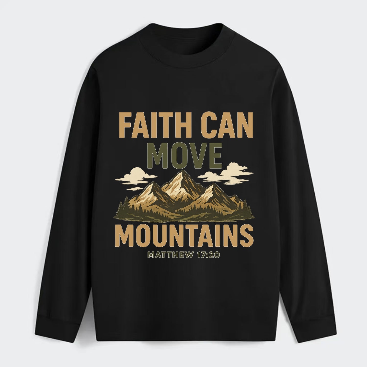 Matthew 17:20 Mountains - Classic Long Sleeve Shirt - Black