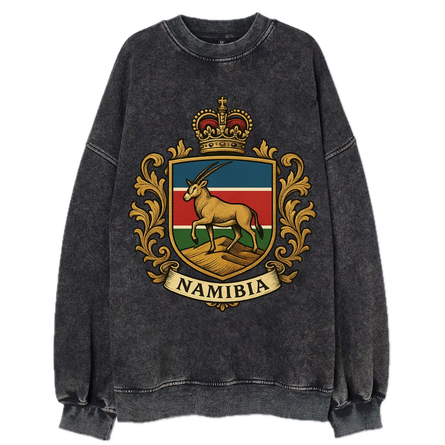 Namibia Heritage Badge  - Vintage Sweatshirt - Black