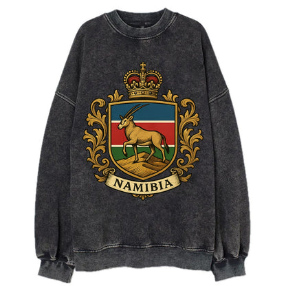 Namibia Heritage Badge  - Vintage Sweatshirt - Black