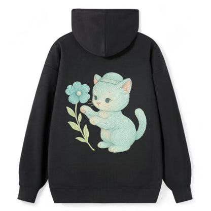 Aqua Kitten - Classic Pullover Hoodie - Black