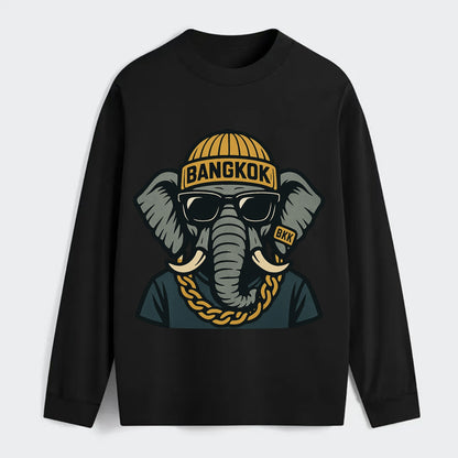 Bangkok Elephant - Classic Long Sleeve Shirt - Black