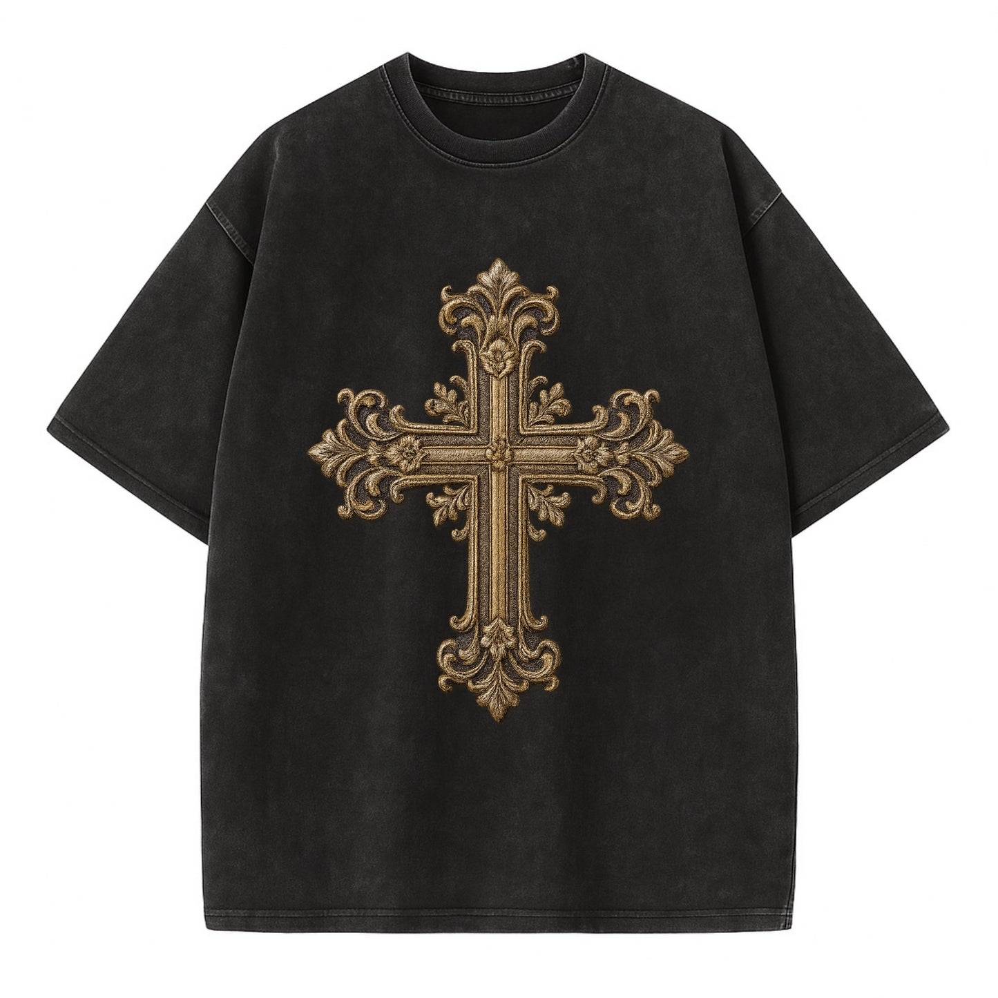 Victorian Cross  - Vintage T-shirt - Black