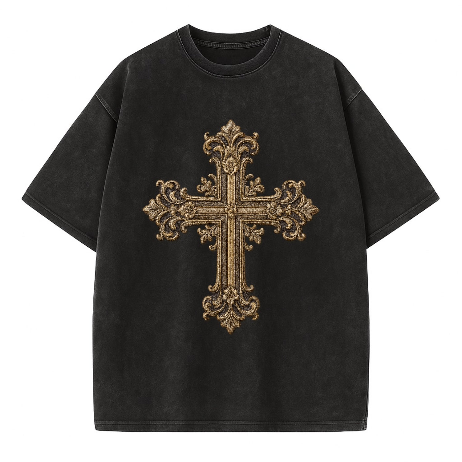Victorian Cross  - Vintage T-shirt - Black