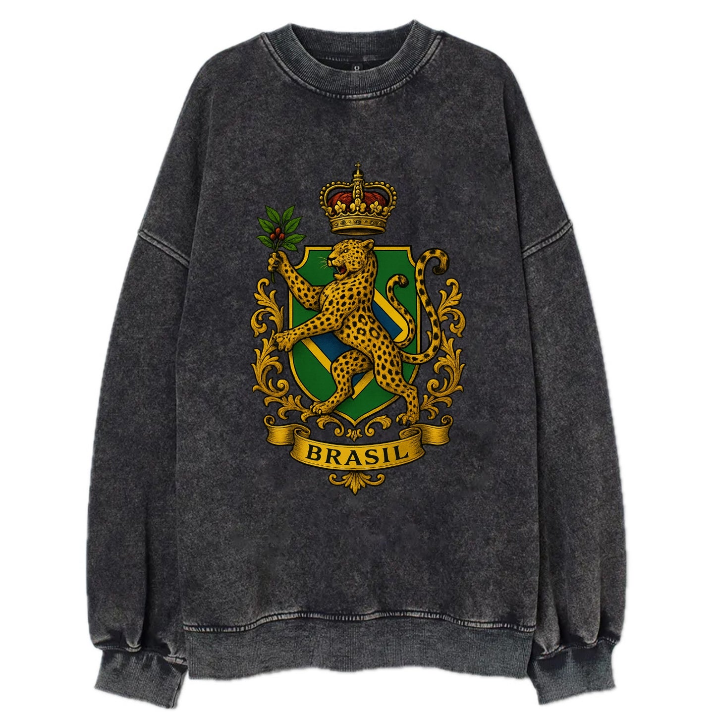 Brazil Jaguar Emblem  - Vintage Sweatshirt - Black