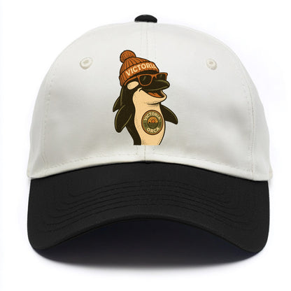 Victoria Orca wearing Victoria beanie wi - Two Tone Cap - Black