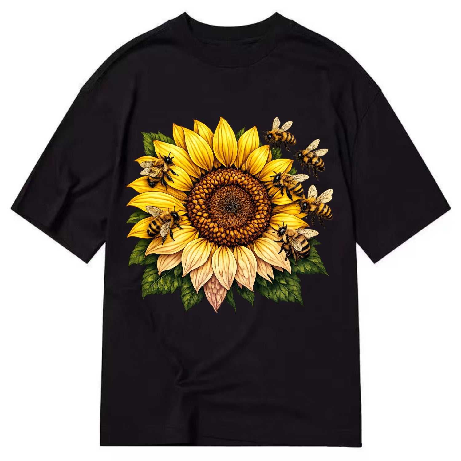 Vintage Sunflower - Classic T-shirt - Black