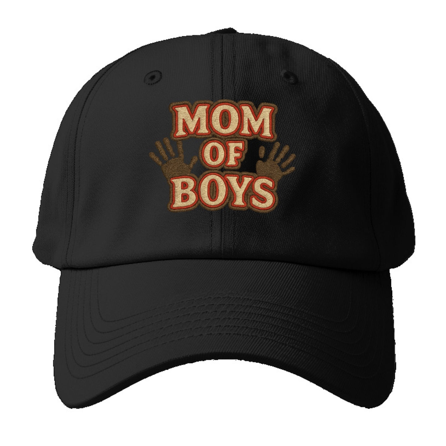 Mom Of Boys  - Baseball Cap For Big Heads - Black