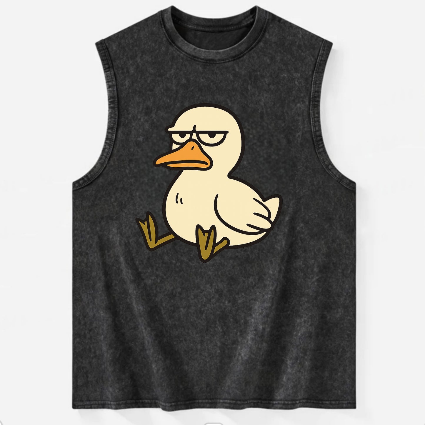 The Duck Judging Silently - Vintage Washed Tank - Black