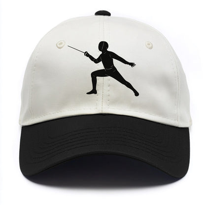 Fencer in lunge position - Two Tone Cap - Black