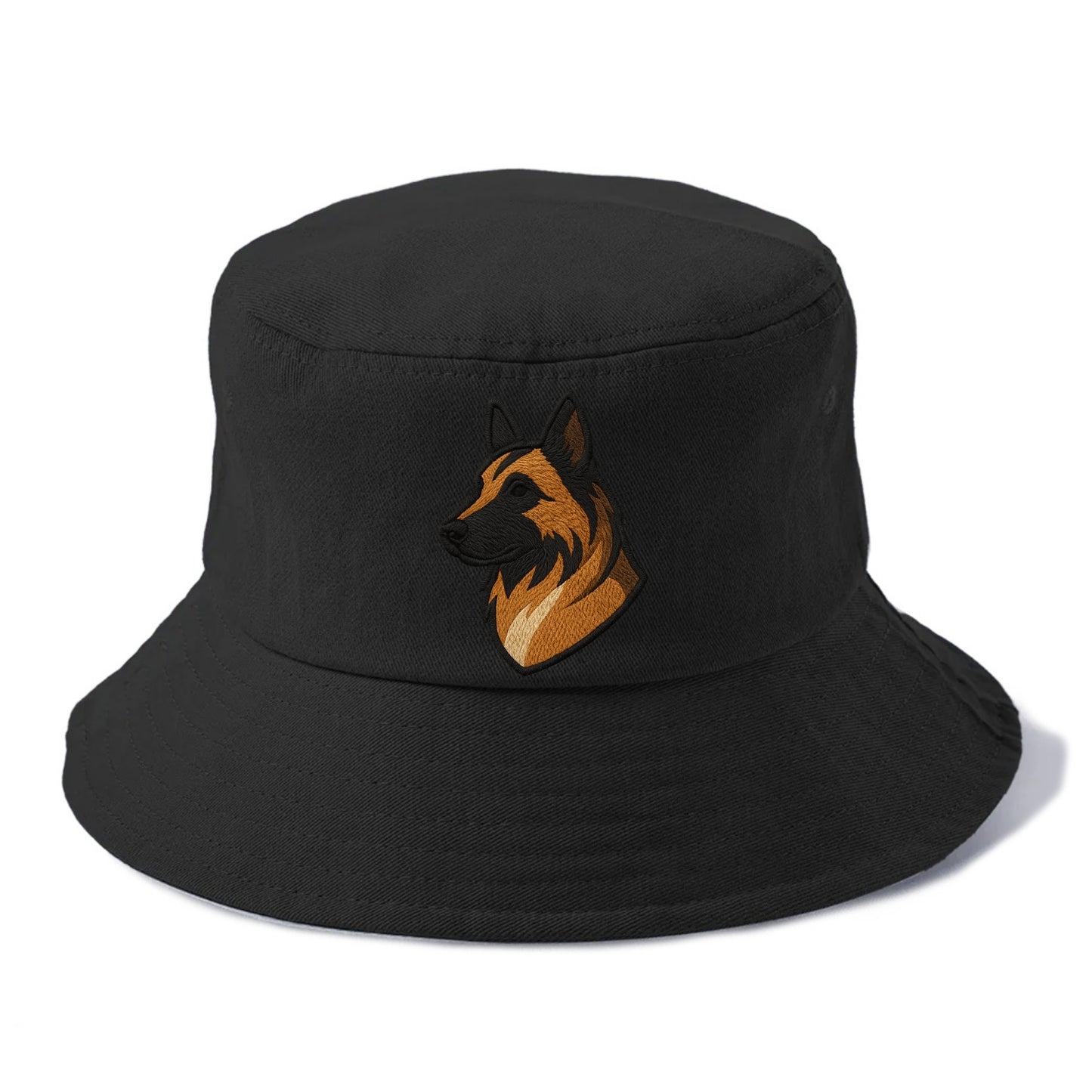 Belgian Tervuren - Fawn with black overlay embroidered design - Bucket Hat - Black