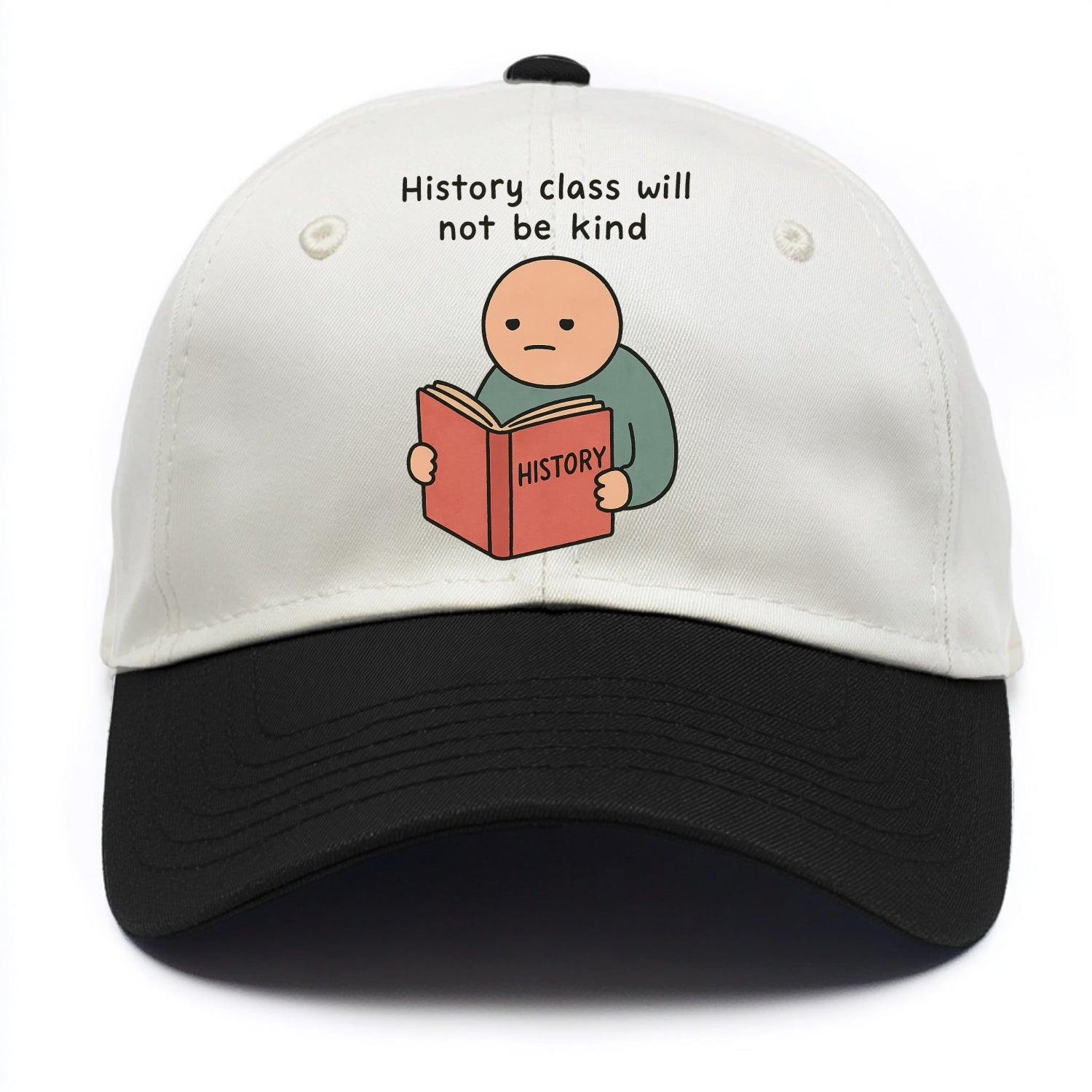 Future history book with cringe - "History class will not be kind" - Two Tone Cap - Black