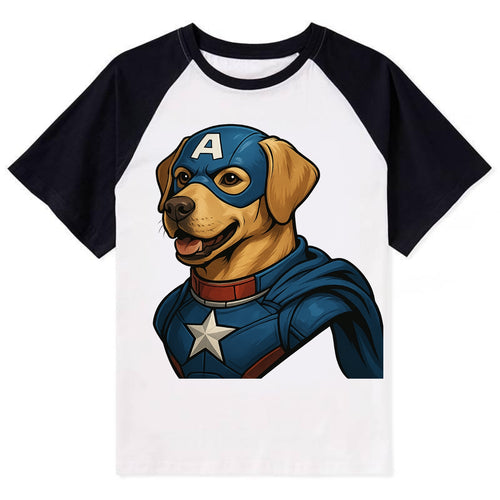 Labrador Patriotic Hero  - Contrast Raglan T-shirt