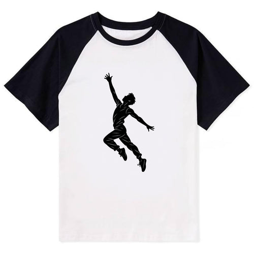 Modern dancer reaching skyward - Contrast Raglan T-shirt