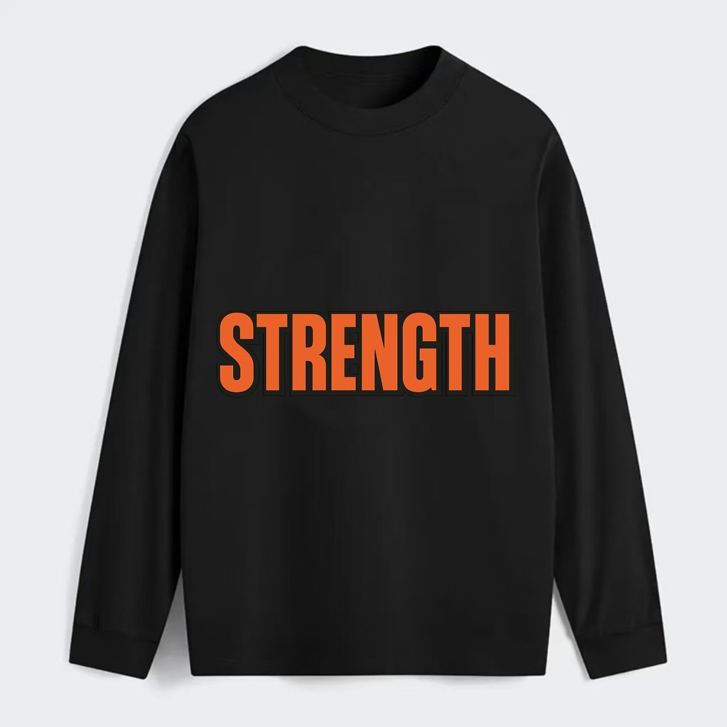 Bold typography design - "STRENGTH" - inner power, resilience, fortitude - Classic Long Sleeve Shirt - Black