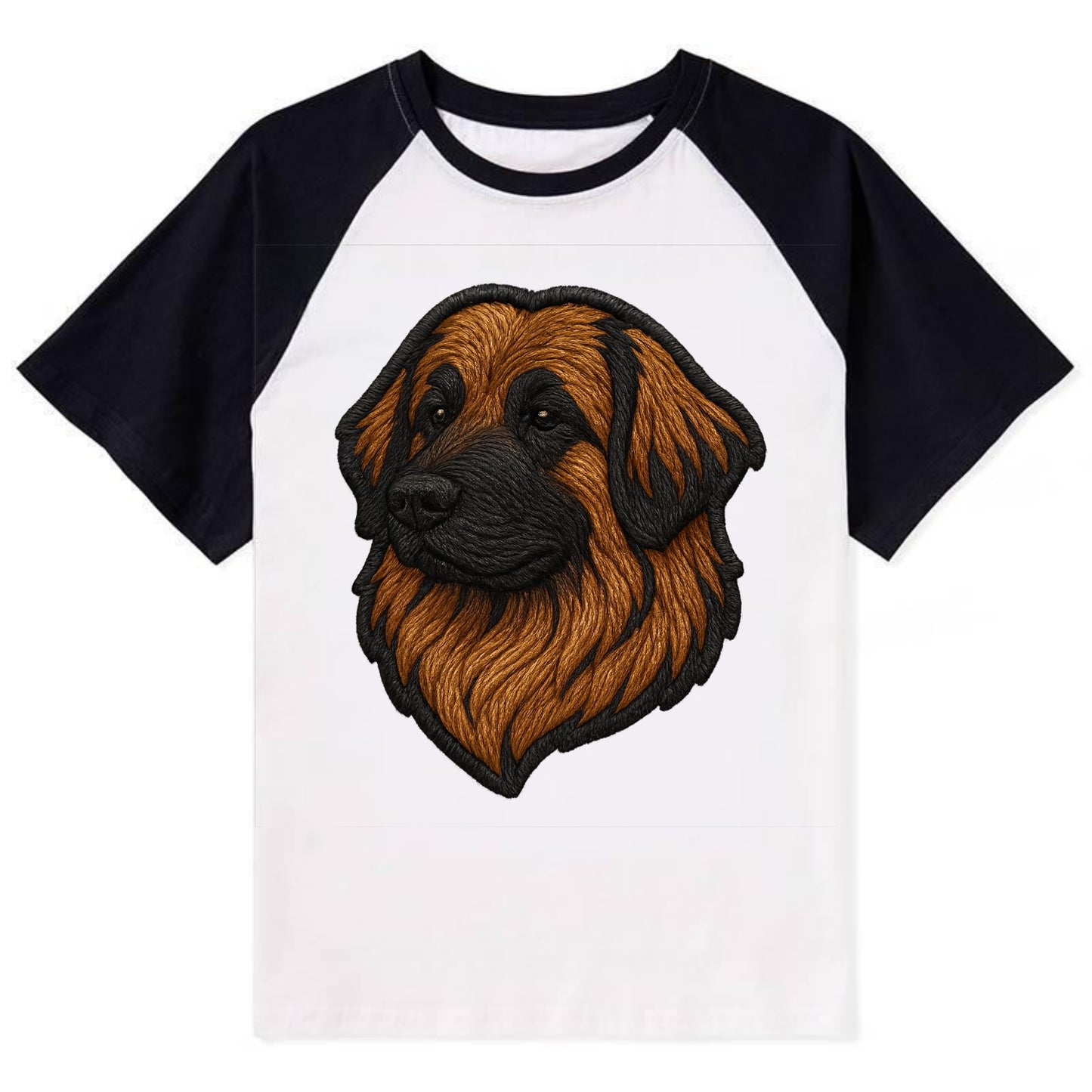 Leonberger - Contemporary lion-mane desi - Contrast Raglan T-shirt - Black