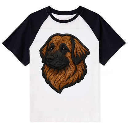 Leonberger - Contemporary lion-mane desi - Contrast Raglan T-shirt - Black
