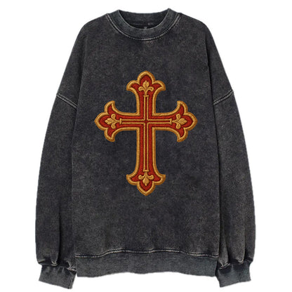 Armenian Cross - Vintage Sweatshirt - Black