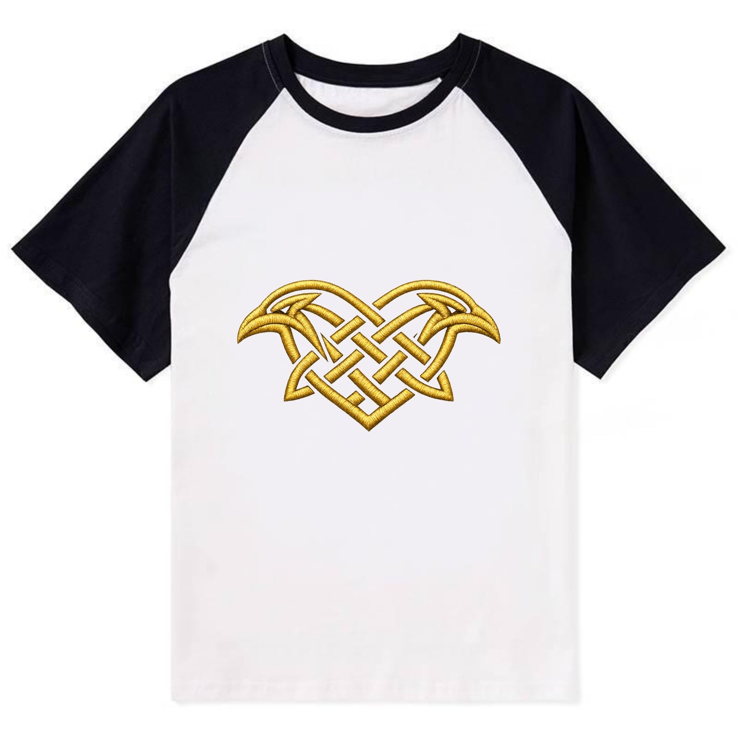 Raven Knot - Contrast Raglan T-shirt - Black