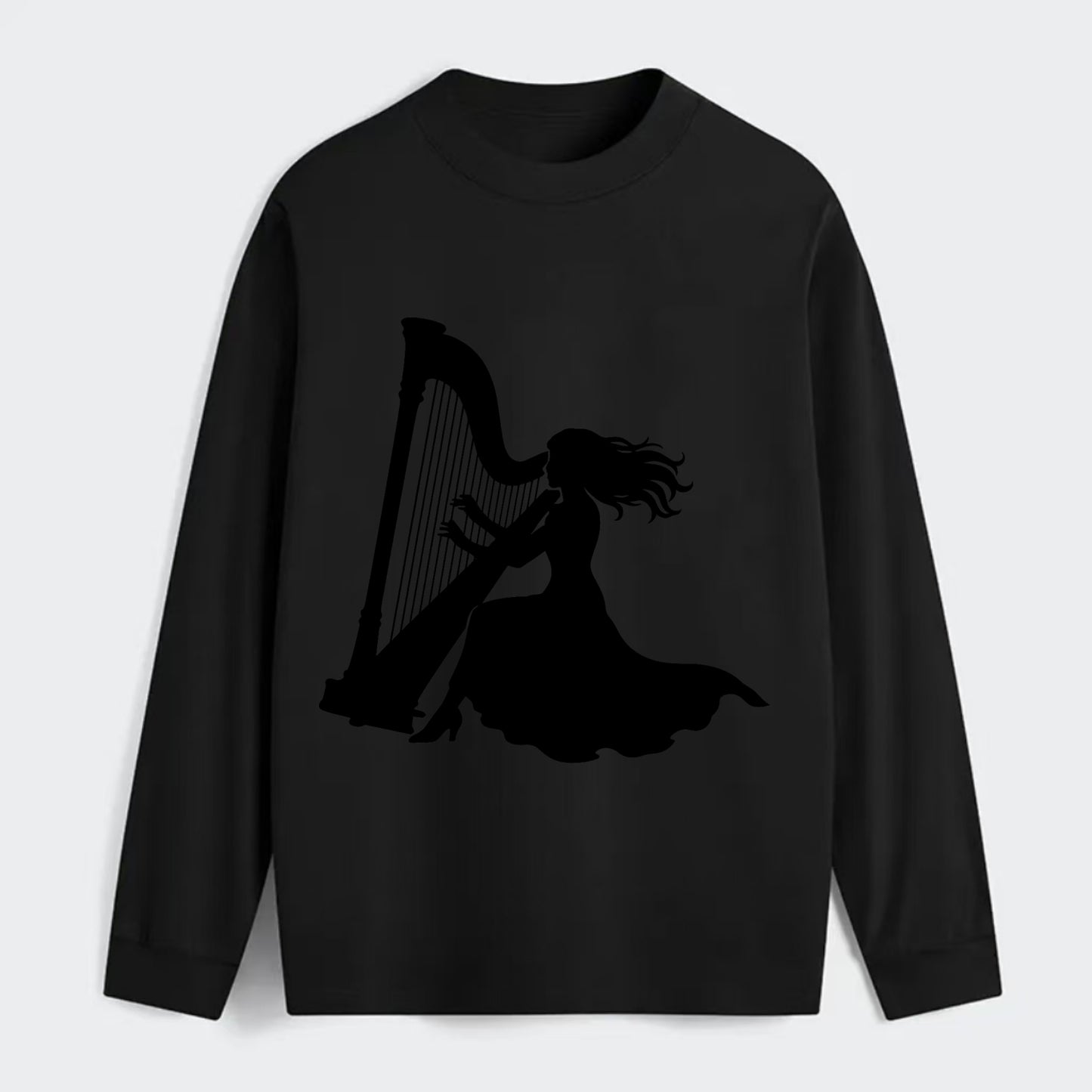 Harpist playing ethereal melody - Classic Long Sleeve Shirt - Black
