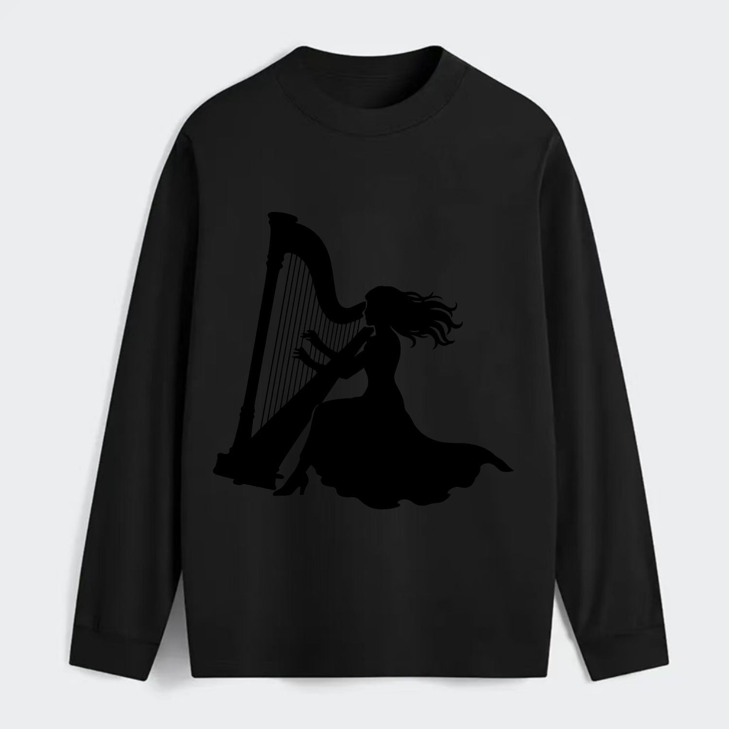 Harpist playing ethereal melody - Classic Long Sleeve Shirt - Black