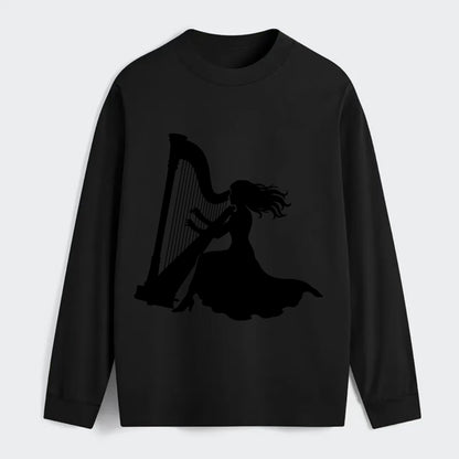 Harpist playing ethereal melody - Classic Long Sleeve Shirt - Black