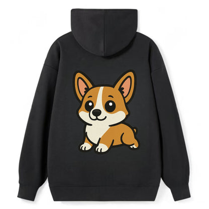 Corgi - Sploot lying position - Classic Pullover Hoodie - Black