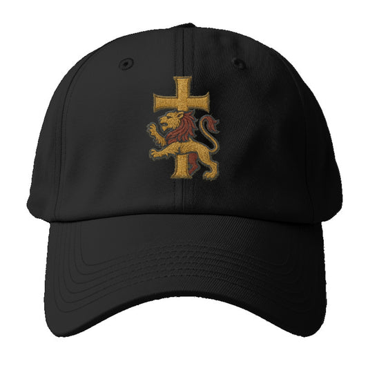 Lion and Cross  - Baseball Cap For Big Heads - Black