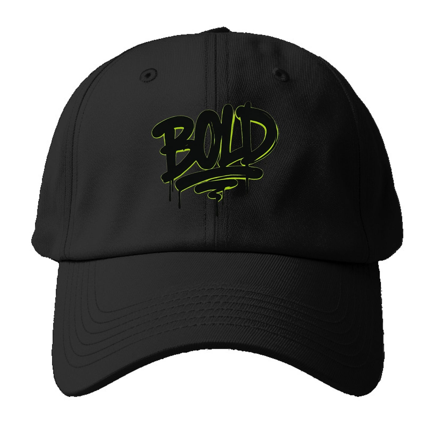 Bold typography design - "BOLD" - courageous, standing out - Baseball Cap For Big Heads - Black