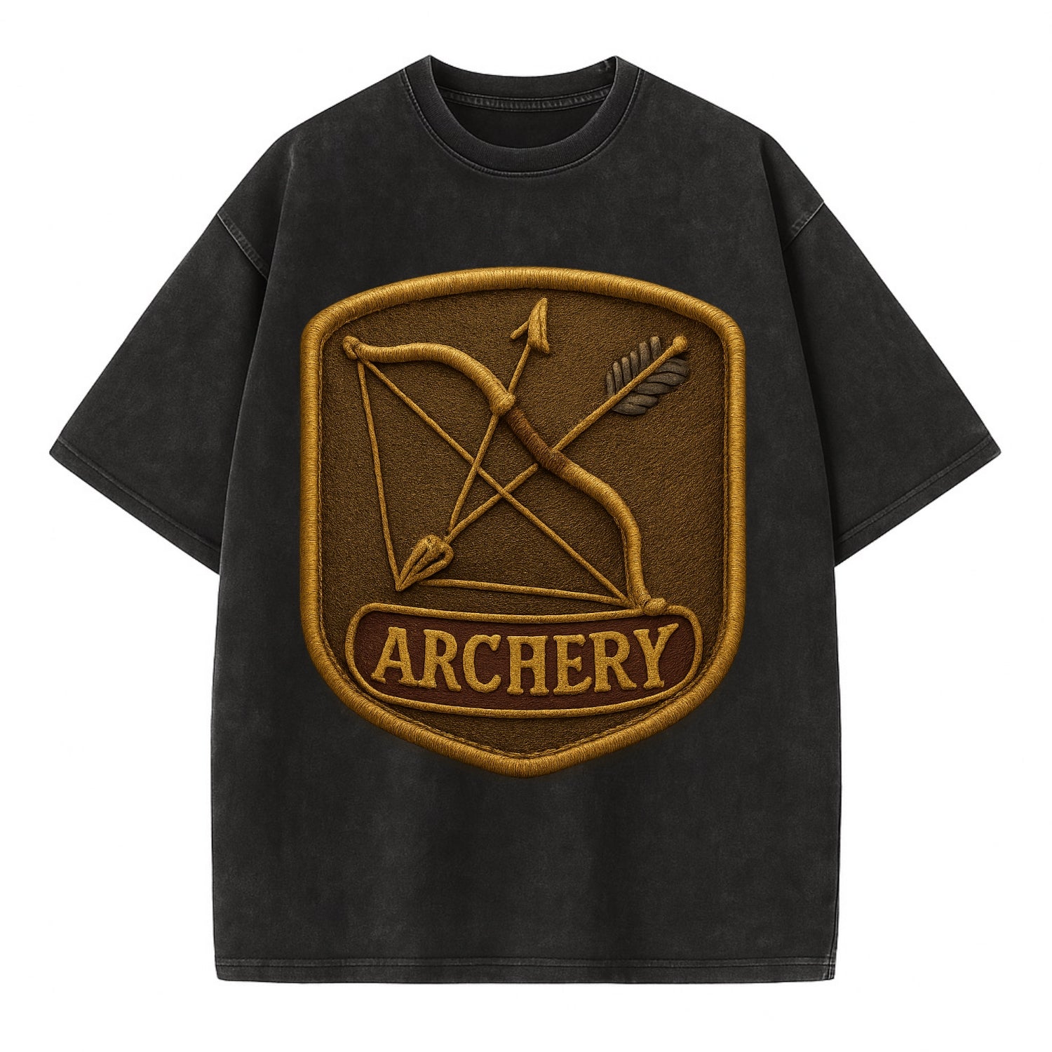 Bow and arrow crossed - archery enthusiast - Vintage T-shirt - Black