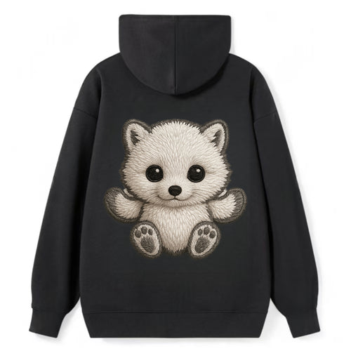 Baby Arctic Fox - white fluffy, tiny black nose, bright curious eyes, - Classic Pullover Hoodie