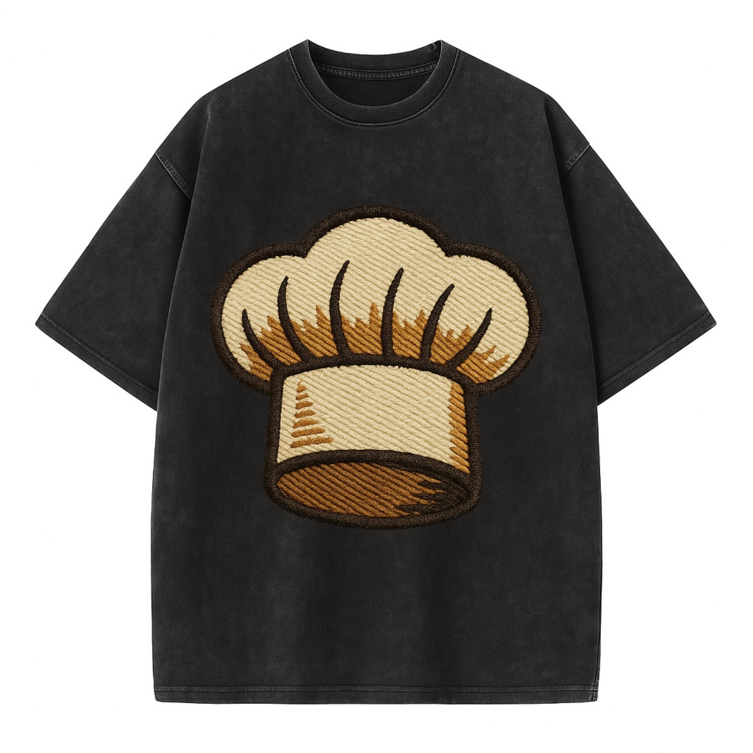 Chef Hat  - Vintage T-shirt - Black