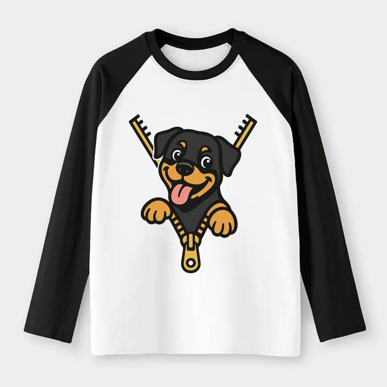 Rottweiler - Raglan Long Sleeve T-Shirt - Black