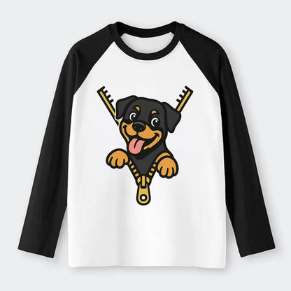 Rottweiler - Raglan Long Sleeve T-Shirt - Black