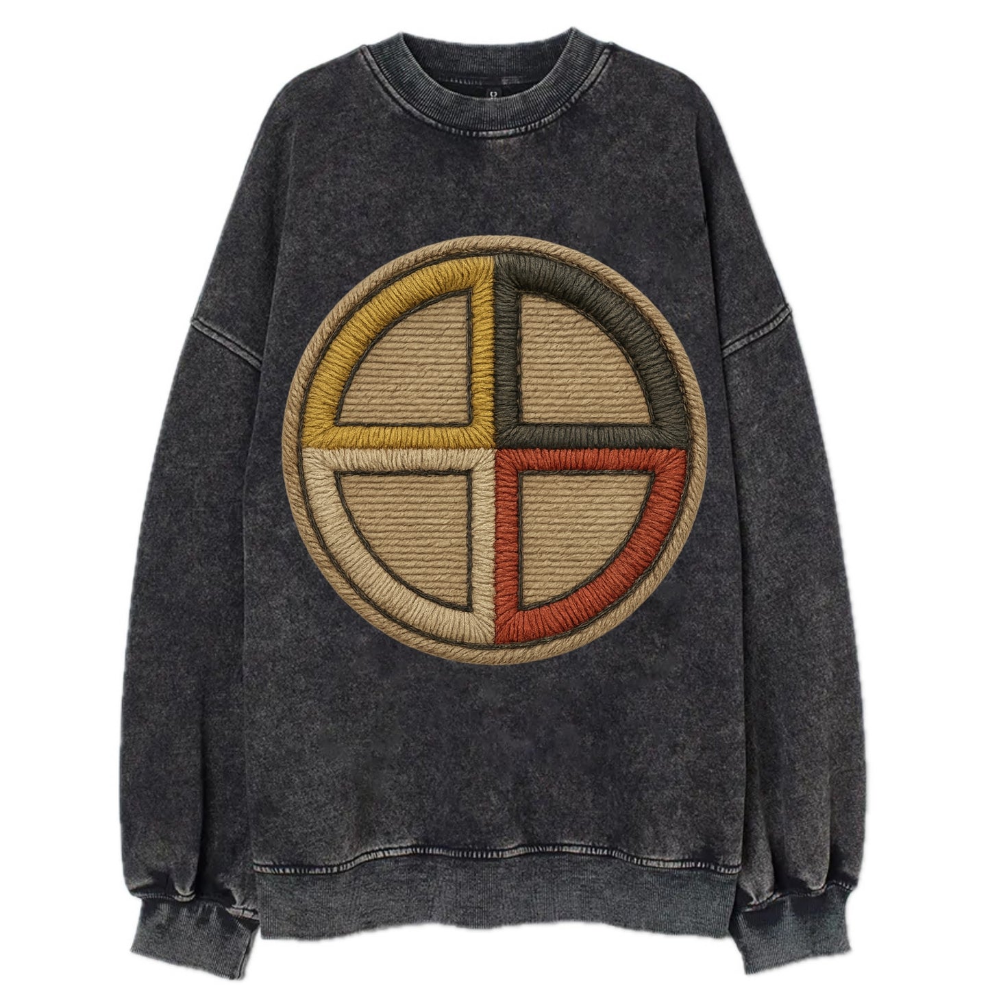 Medicine Wheel  - Vintage Sweatshirt - Black