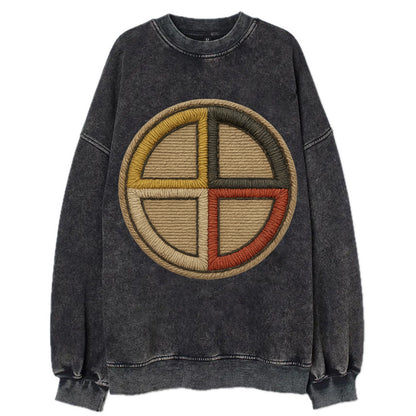 Medicine Wheel  - Vintage Sweatshirt - Black