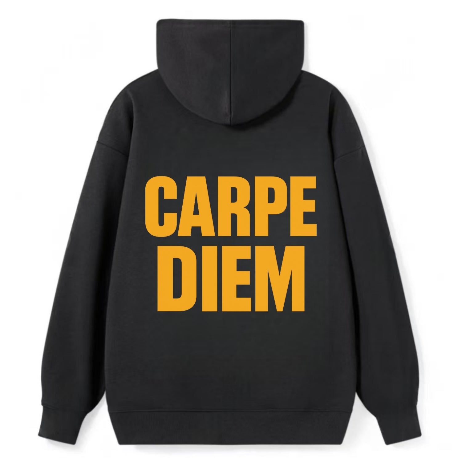 Bold typography design - "CARPE DIEM" - seize the day - Classic Pullover Hoodie - Black