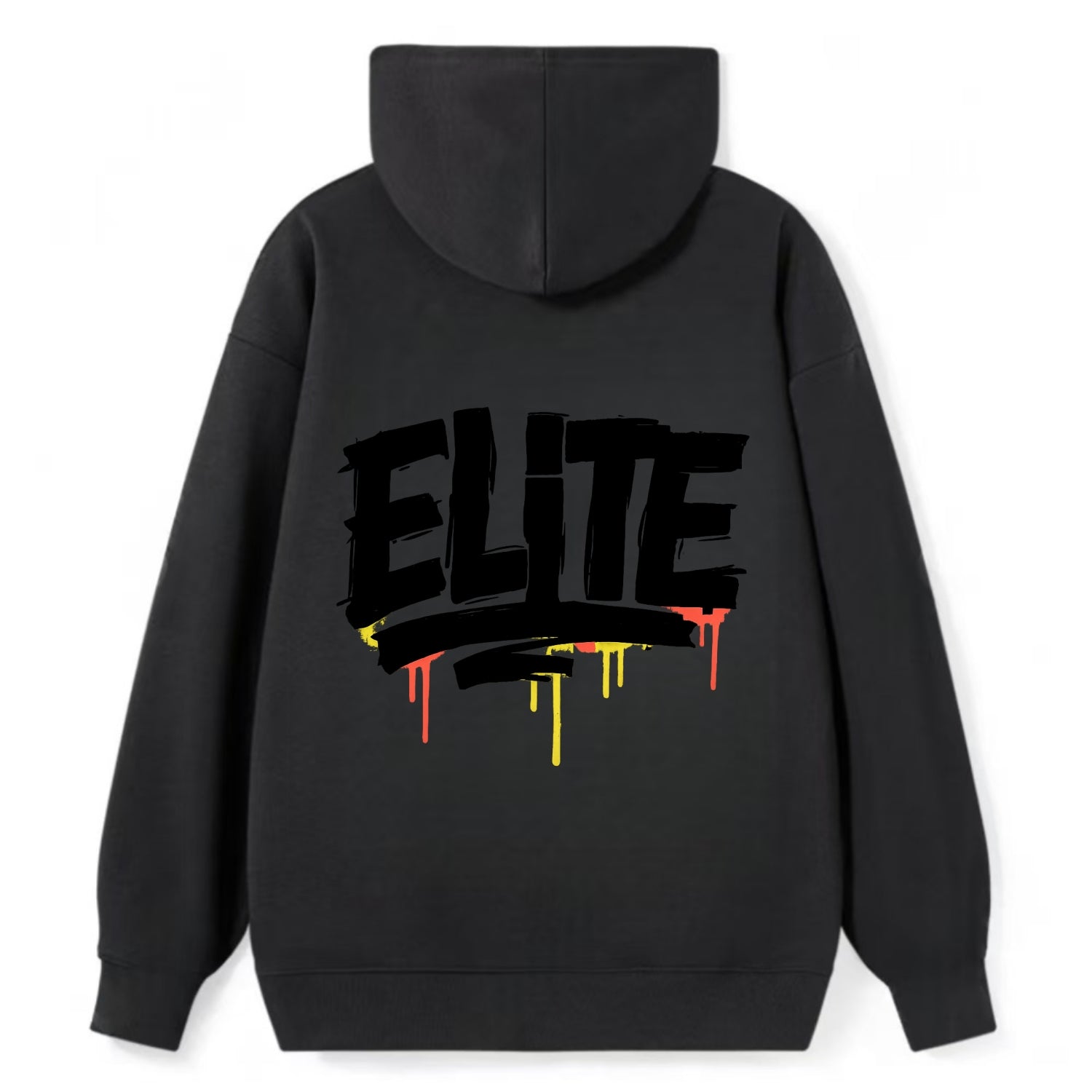 Bold typography design - "ELITE" - top tier, highest level - Classic Pullover Hoodie - Black