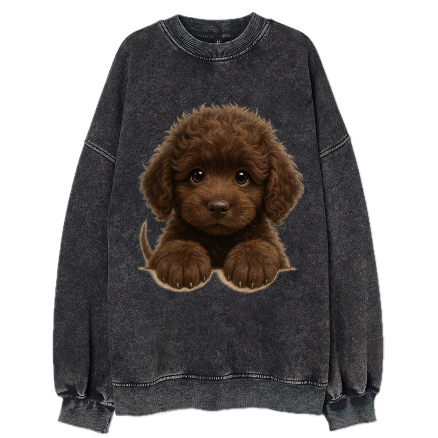 Irish Water Spaniel  - Vintage Sweatshirt - Black